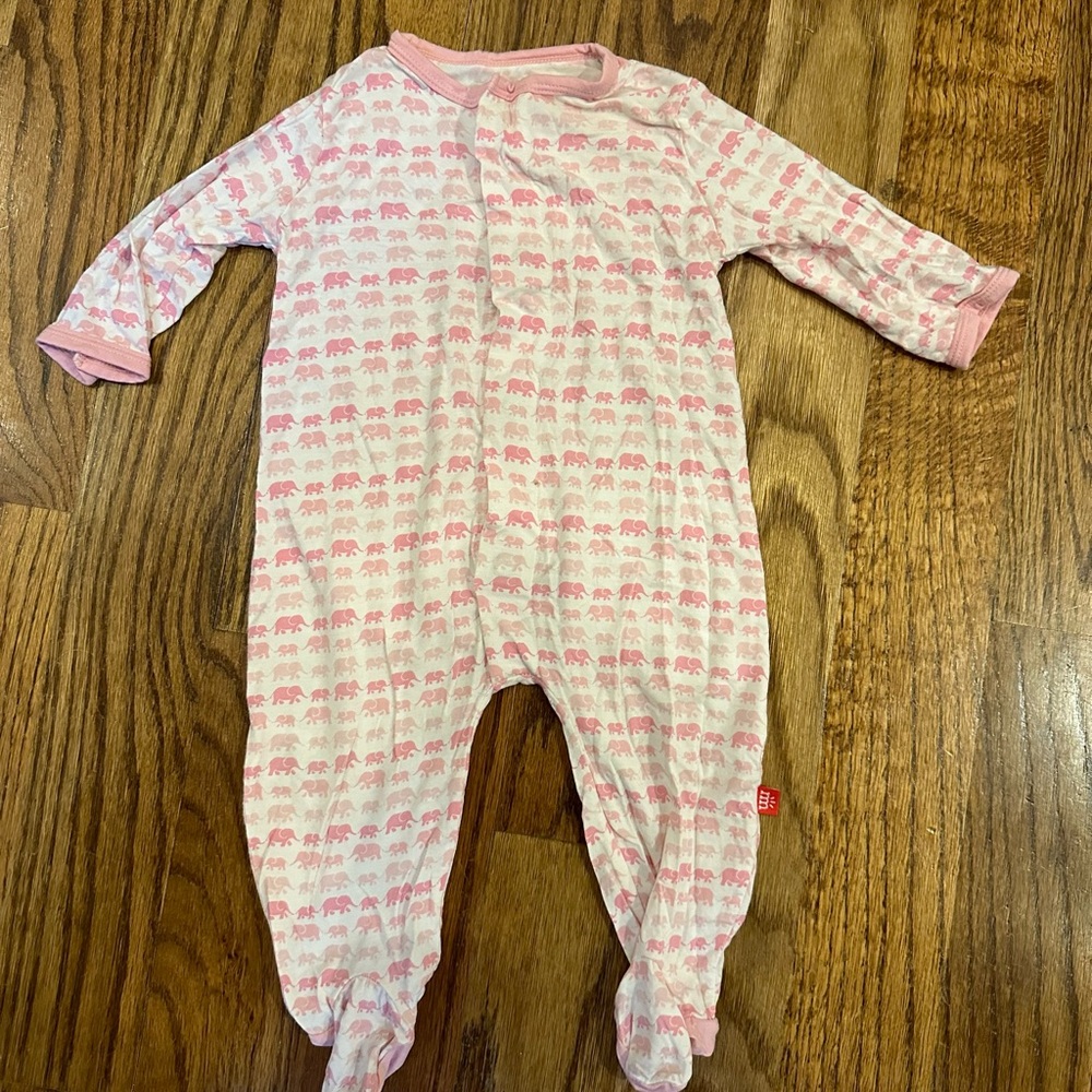Magnetic Me pink elephant onesie